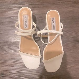Steve Madden White Strappy Heels